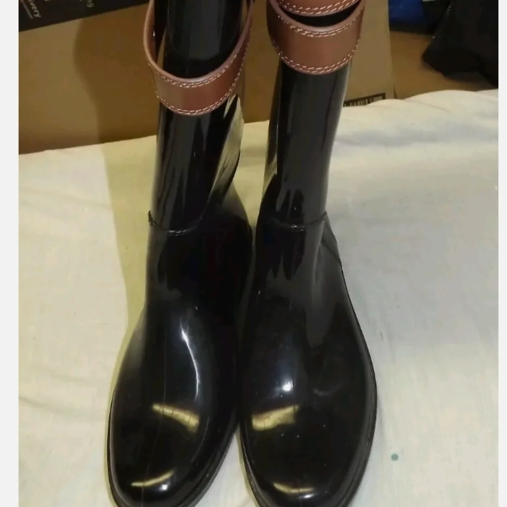 COACH Equestrian KNEE HIGH RUBBER RAIN BOOTS SIZE 7M